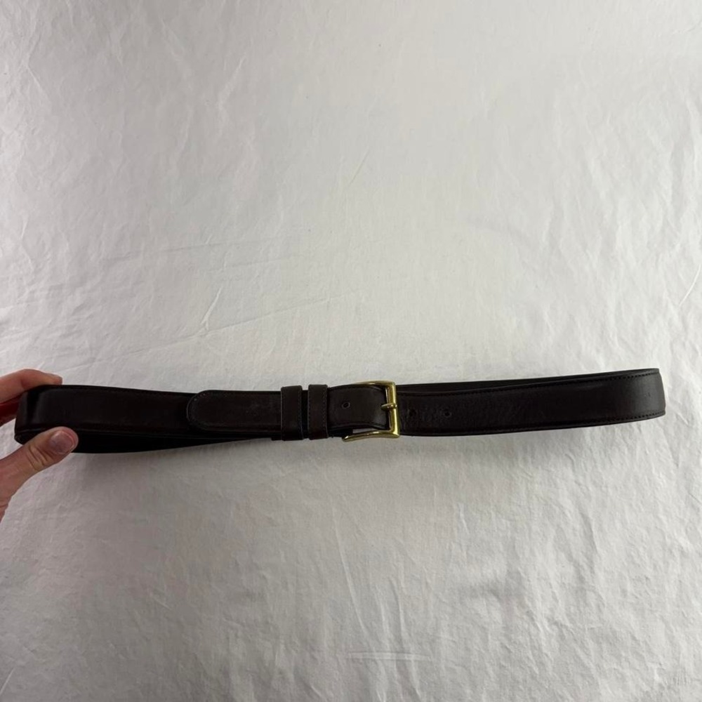 Coach Men's 2606 Dark Brown Gloved Tanned Cowhide Solid Brass Belt Sz 38